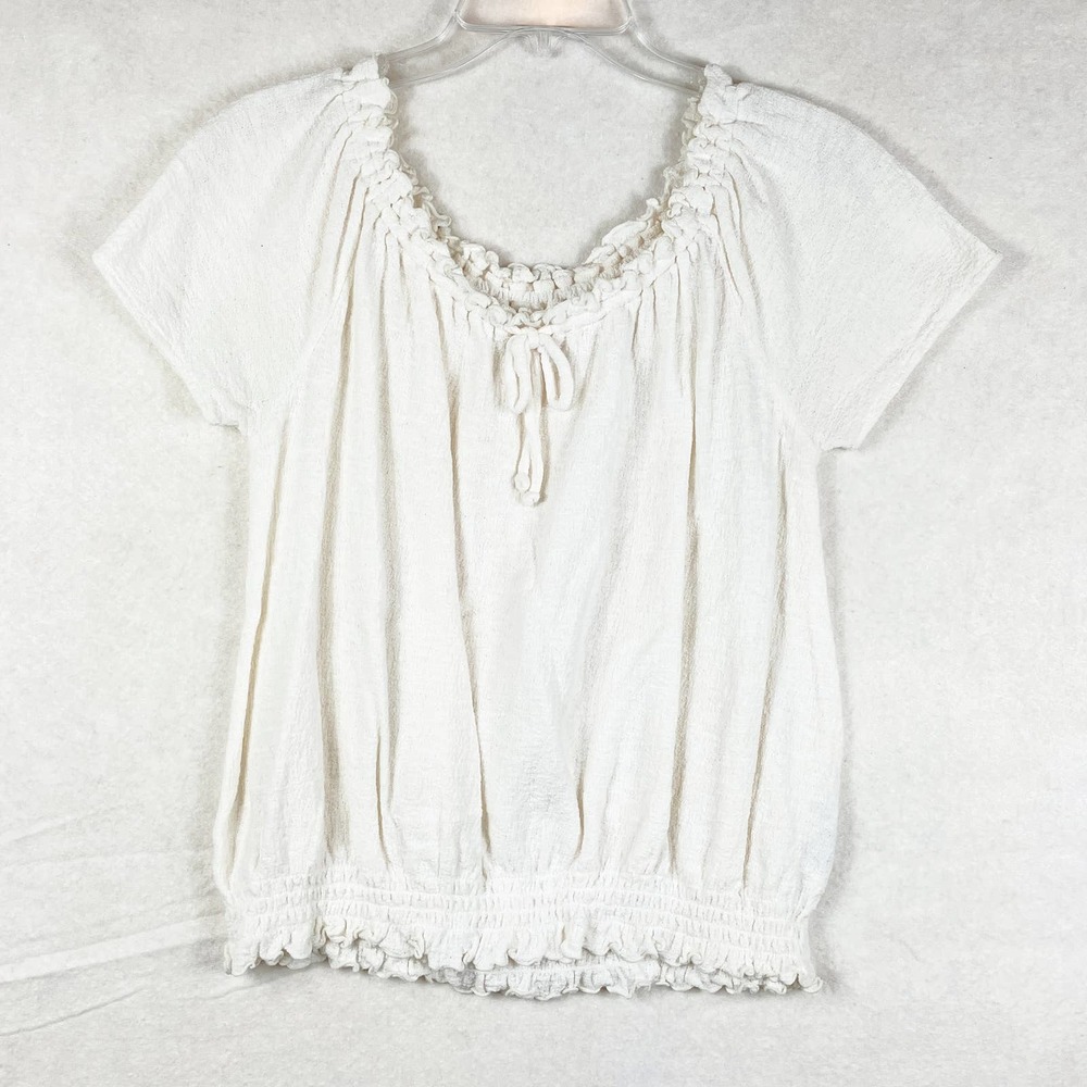 Madewell Womens Crop Top Short Sleeve White Size M